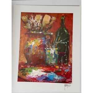 Seriolithograph titled "Resting in the Studio" by artist Marko Mavrovich